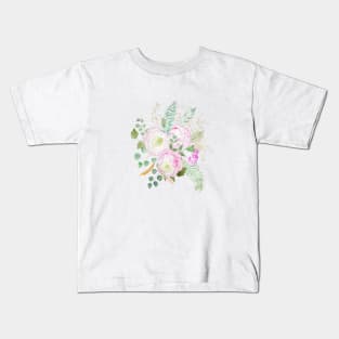 pink eustoma flowers watercolor Kids T-Shirt